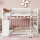 preview thumbnail 5 of 13, Modern Wooden Twin Over Twin Floor Bunk Bed with Climbing Ramp