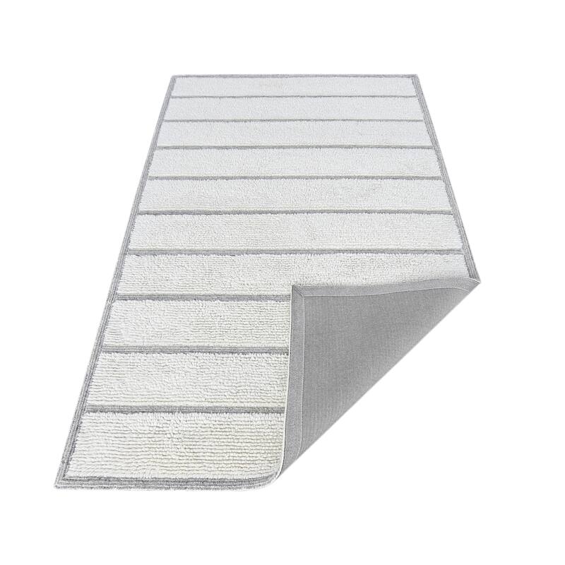 Isabel Ivory and Natural Wool High - Low Area Rug - 6' x 9'