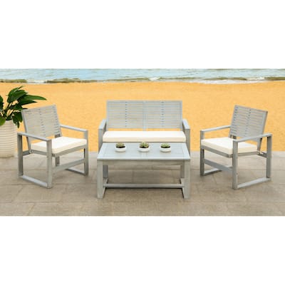 SAFAVIEH Ozark Outdoor 4-Piece Grey Wash Living Set