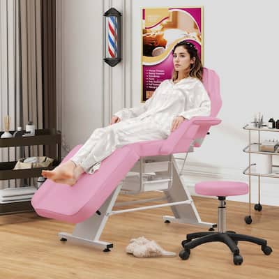 72" Massage Bed -3-Section Tattoo Chair w/ Hydraulic Stool