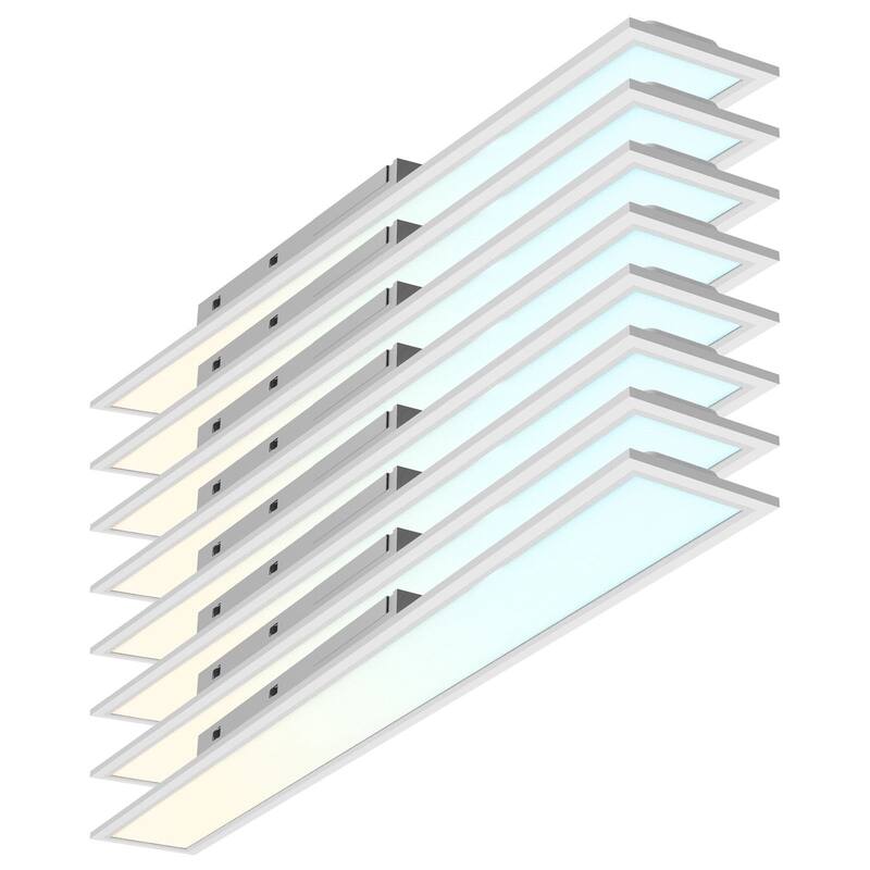 LUXRITE 6x4 FT LED Recessed Panel 18W/28W/40W, 4CCT, Up to 4400 Lumens, Drop Ceiling Lights Dimmable UL Listed 8 Pack - 4CCT (3000K/3500K/4000K/5000K)