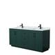 Option Green, Black Trim, White Carrara Marble Top