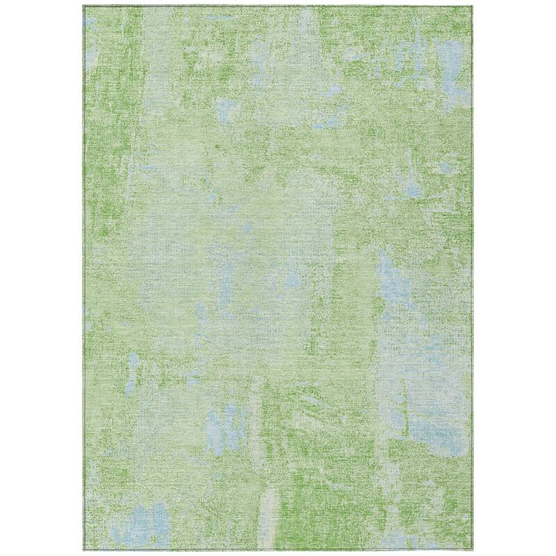 Machine Washable Indoor/ Outdoor Abstract Imprints Chantille Rug