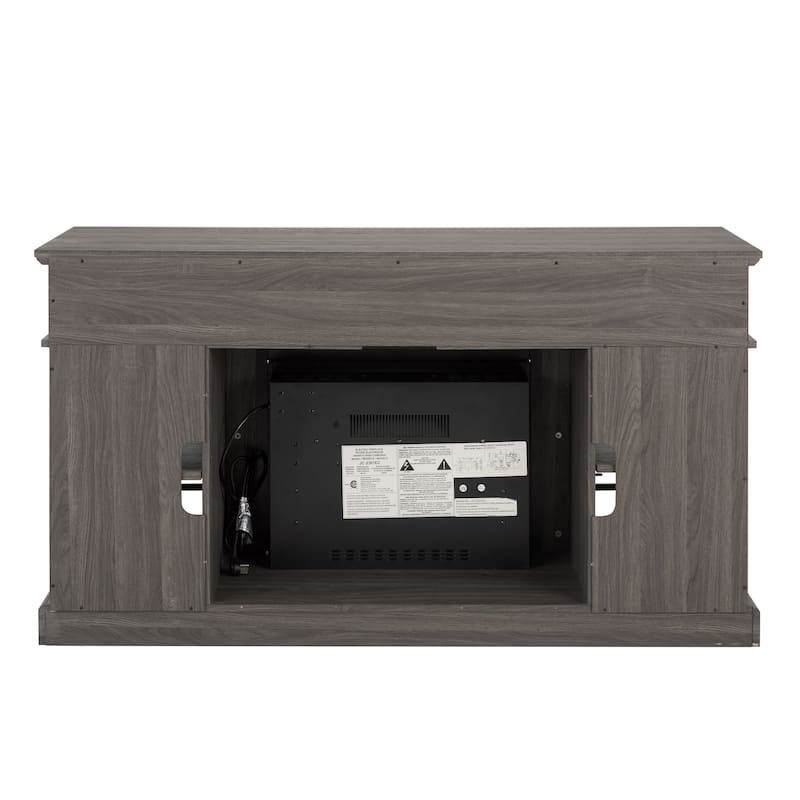 GDFStudio Caelum 58" Wood TV Stand with Classic Storage and 23" Fireplace Insert