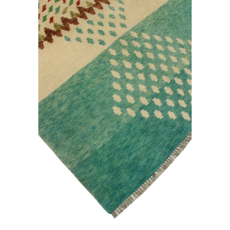 Balochi Adolphus Green/Beige Rug - 3'5" x 4'10"