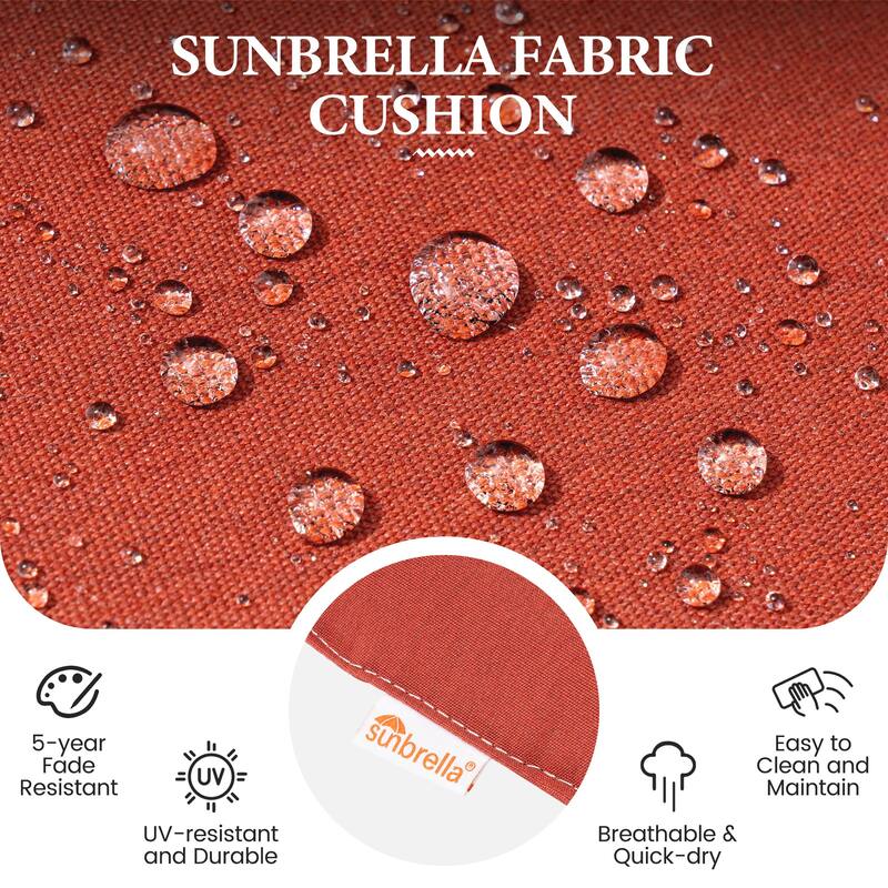 Outdoor Indoor Patio Aluminum Swivel Bar Stools Set with Sunbrella Cushions