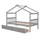 preview thumbnail 11 of 46, Roomfitters Twin Size Wooden House Bed with Storage, Functional and Stylish Sleeping Solution with Built-In Compartments