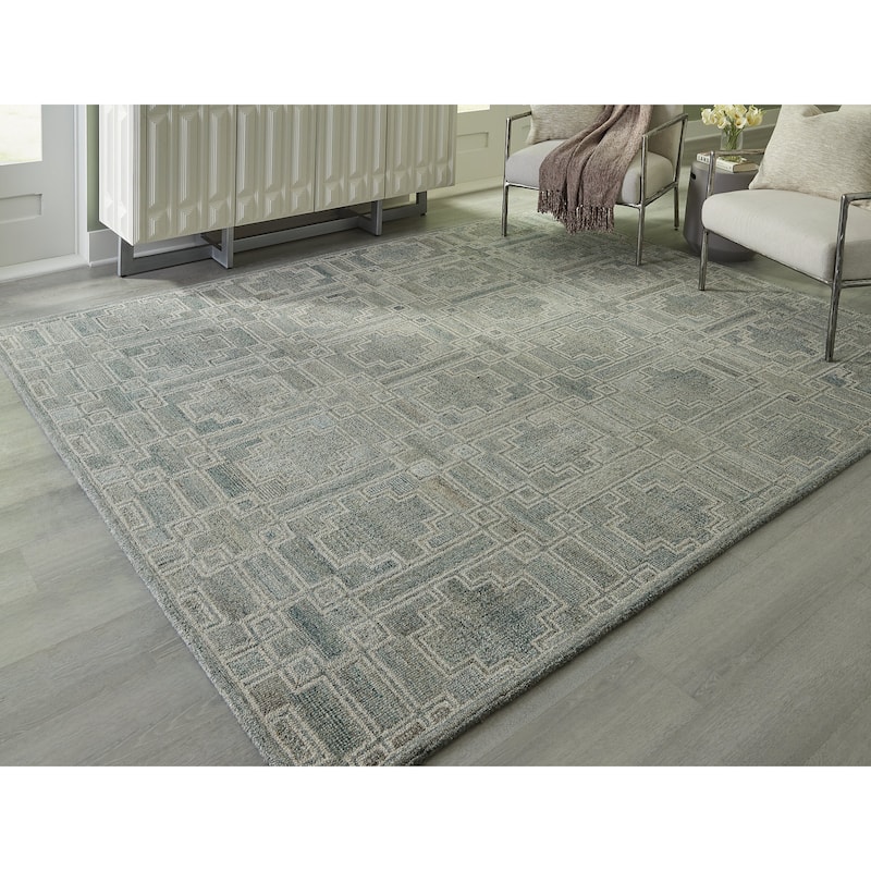 Signature Design by Ashley Jossland Green/Ivory Rug - 92.63" W x 121.25" D x 0.75" H