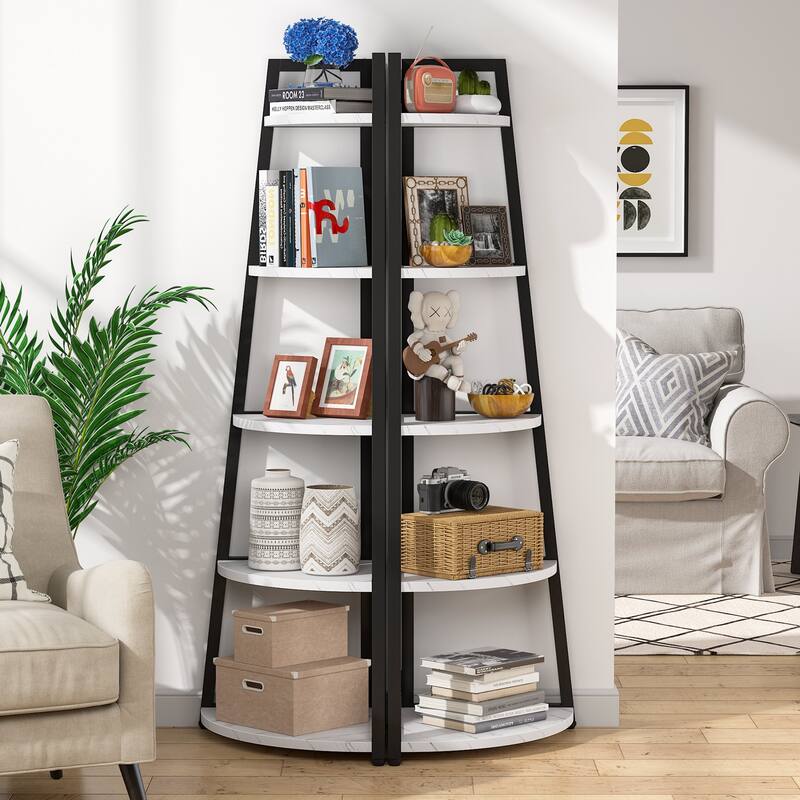 70 inch Tall Corner Shelf, Corner Bookshelf and Bookcase