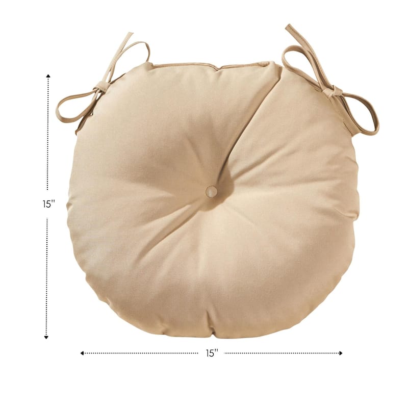 15-inch Round Outdoor Solid Bistro Chair Cushion (Set of 4)