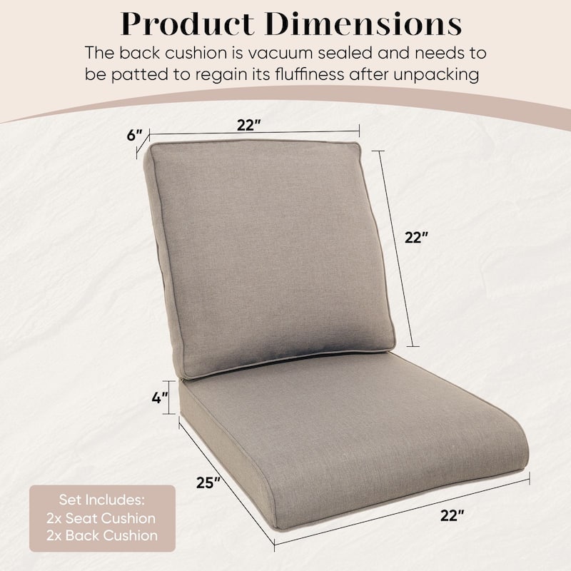 Outdoor Deep Seat Cushion 22 x 25 inch
