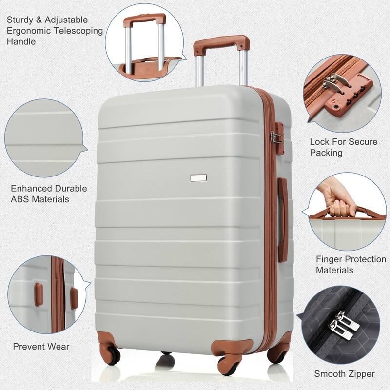 3pcs Luggage Sets Expandable Hardshell Lightweight Durable Suitcase Set Spinner Wheels Suitcase with TSA Lock