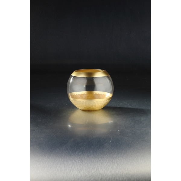 7.5" Clear and Gold Glass Accessory Table Top Decor - N/A