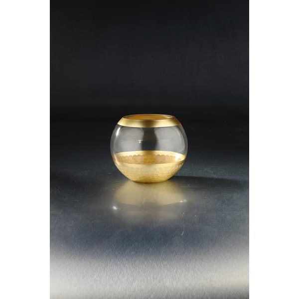 Shop 7 5 Clear And Gold Glass Accessory Table Top Decor