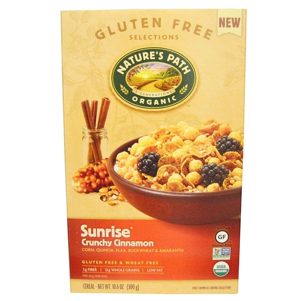 Nature's Path Organic Sunrise Cereal - Crunchy Cinnamon - Case of 12 - 10.6 oz.