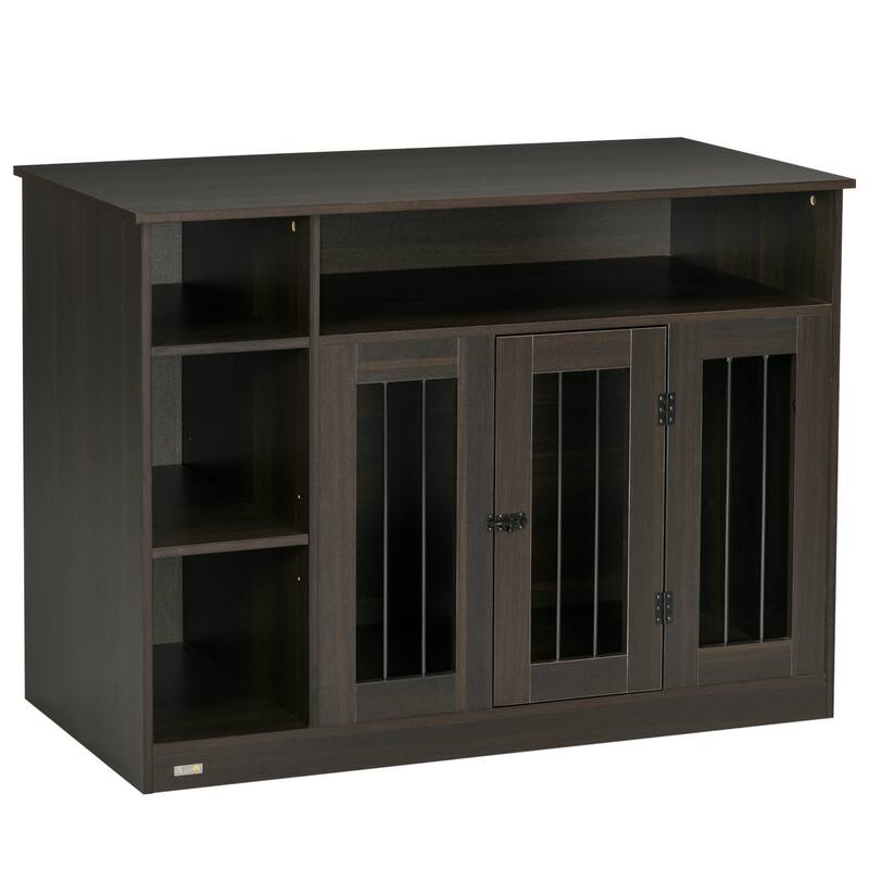 Dog Crate with Adjustable Shelf, Dog Crate End Table, Indoor Pet Crate for Medium and Large Dogs, with Large Flat Surface - Brown