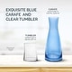 preview thumbnail 13 of 12, American Atelier Bedside Blue Water Carafe with Clear Tumbler - 33-Ounce Pitcher