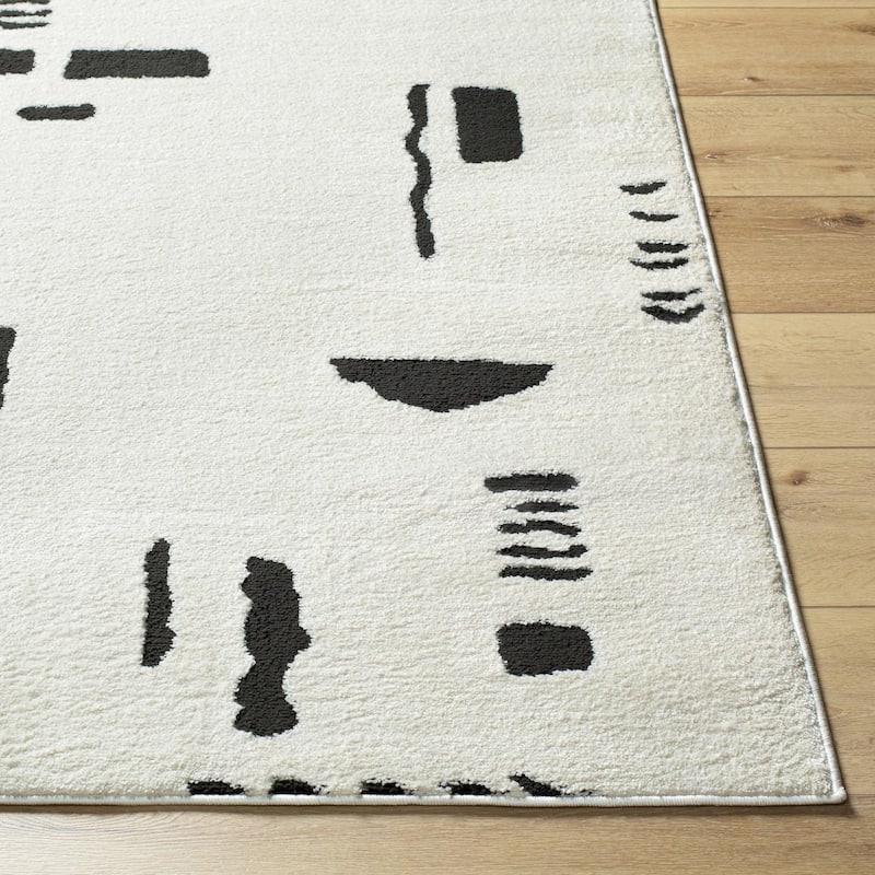 Livabliss Transitional Freud Solid Area Rug - 2'7" x 7'3" - Black/Gray
