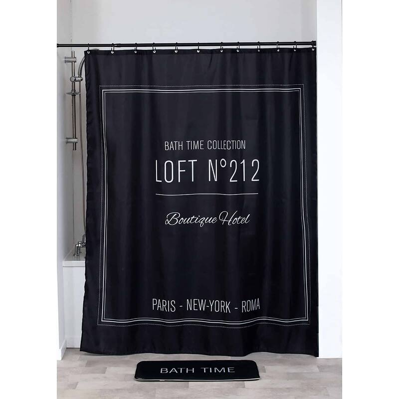 Polyester Shower Curtain - 79x71 inches - Writing Design