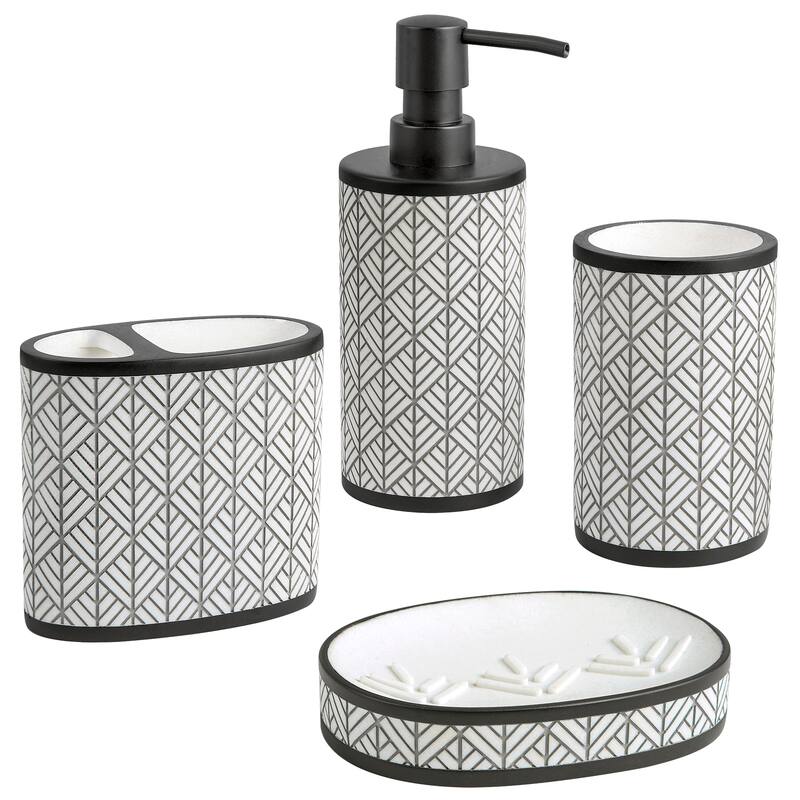 Shelby Resin Soap Dish - White/Black - Soap Dish