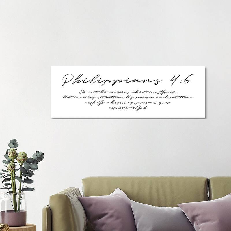 iCanvas "Script Philippians" by Mlli Villa Canvas Print - 16x48x1.5