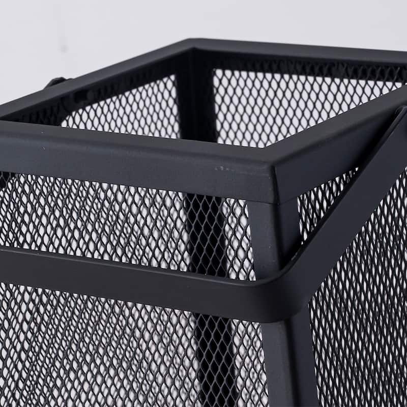 H10" Solar Outdoor Lantern with Flickering Candle Light Modern Metal Mesh with Solar Powered Lantern for Garden Deck Pathway