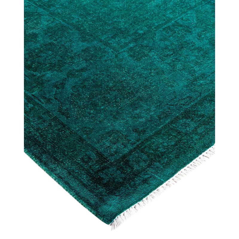 Contemporary Overdyed Wool Hand Knotted Area Rug - 9' 2" x 12' 2"