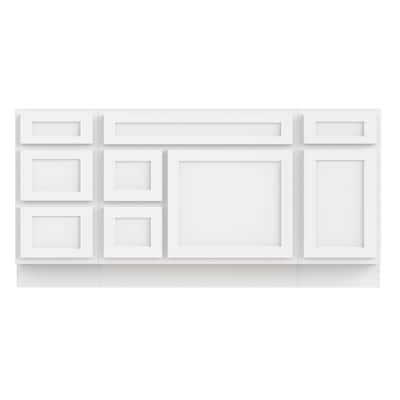 Vanity Art 66" Oak Freestanding Bathroom Vanity Cabinet without Top