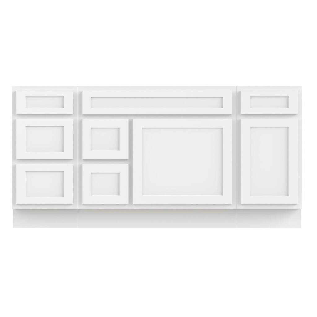 Vanity Art 66" Oak Freestanding Bathroom Vanity Cabinet without Top