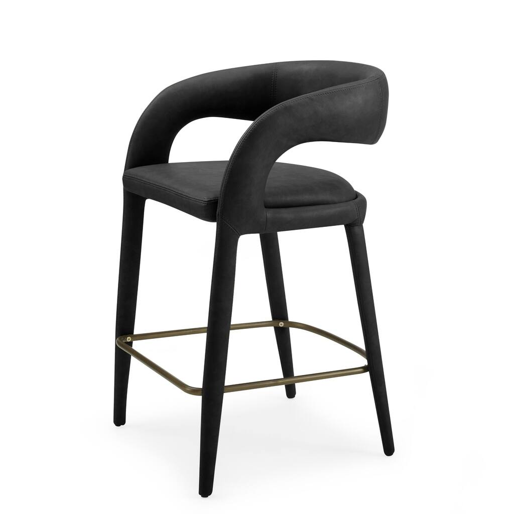 Modrest Faerron Modern Black Leatherette Counter Chair