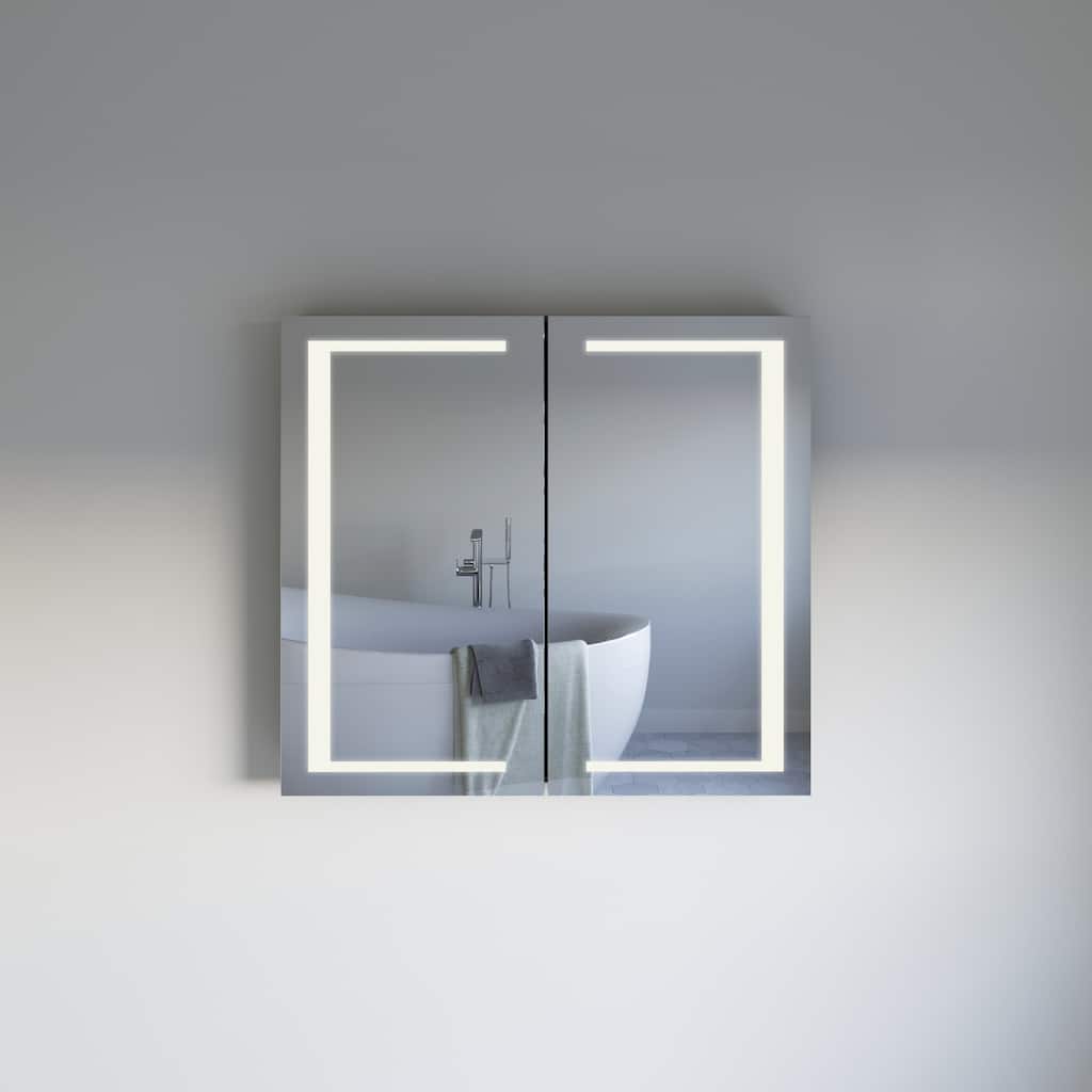 Fresca FMC024036 Spazio 39-5/16" x 35-3/8" Lighted Frameless Double