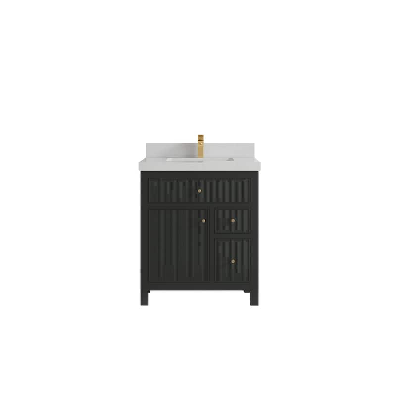 Willow Collections 30 in W x 22 in D Sonoma Free Standing Reeded Single Sink Bathroom Vanity with Countertop