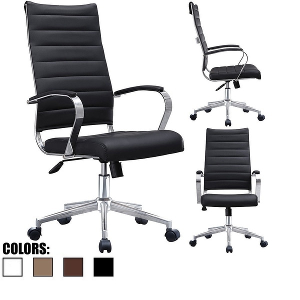 2xhome Modern High Back Tall Ribbed Office Chair Pu Leather 2xhome Modern High Back Tall Ribbed Office Chair Pu Leather Swivel Tilt Adjule Cushion