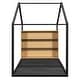 preview thumbnail 7 of 15, Twin Size Metal Bed House Bed Frame with Shelves and Lights