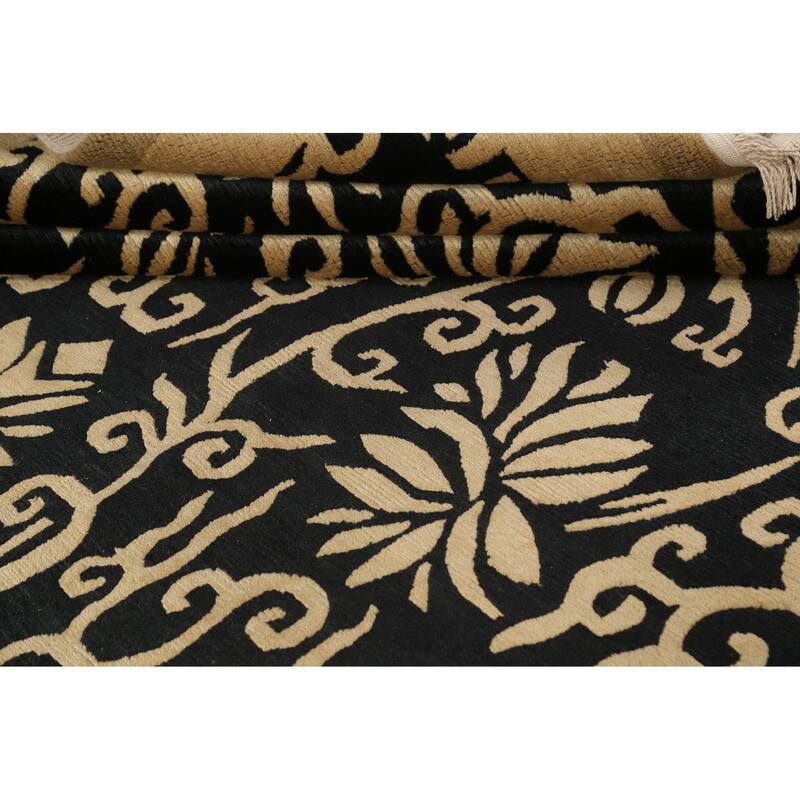 Vegetable Dye Oriental Nepalese Area Rug Hand-knotted Wool Carpet - 8'1" x 10'2"