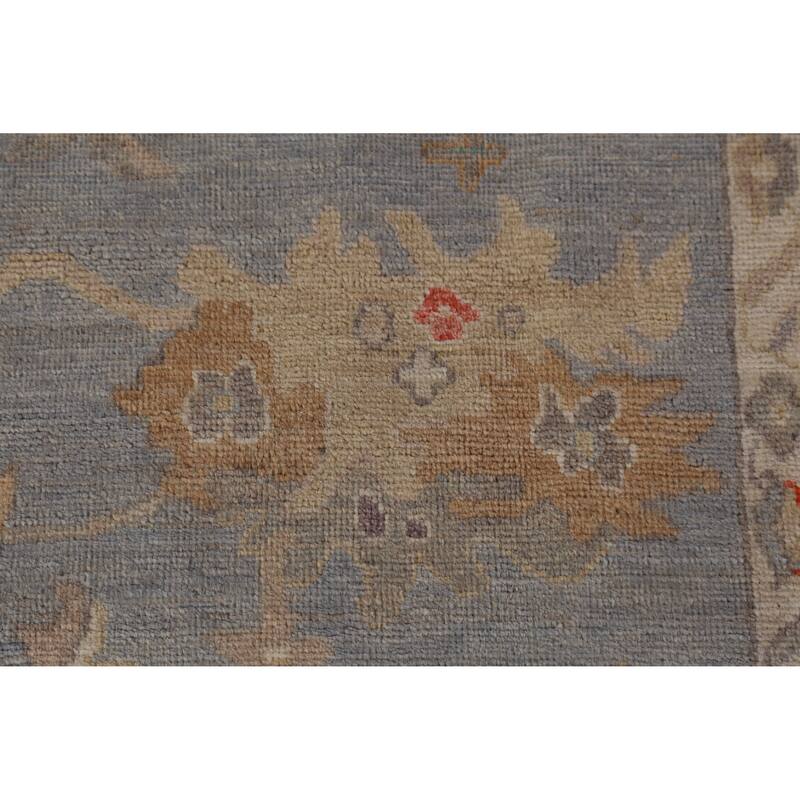 Hand Knotted Oriental 100% Wool Carpet Transitional All-Over Navy Blue & Blues Oushak Area Rug - 10' 0'' X 8' 1''