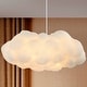 preview thumbnail 2 of 11, JONATHAN Y Homer 23" 2-Light Modern Contemporary Silk LED Cloud Pendant, White