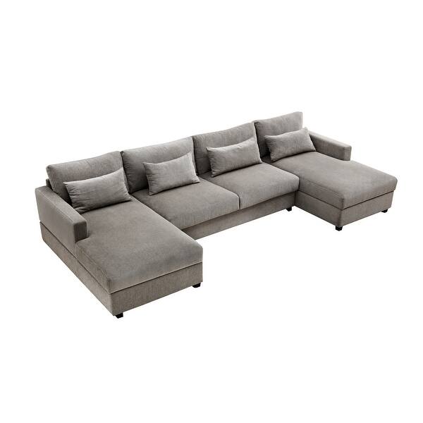 Modern Hidden DualStorage Chaises Sofa Ushape Polyester Removable