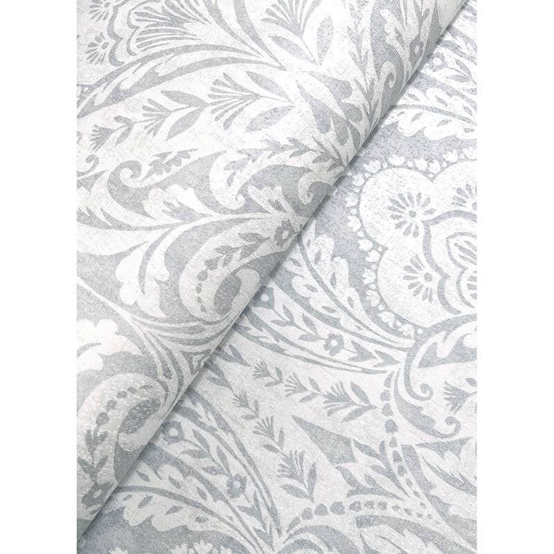 A-Street Prints Berkshire Grey Damask Wallpaper