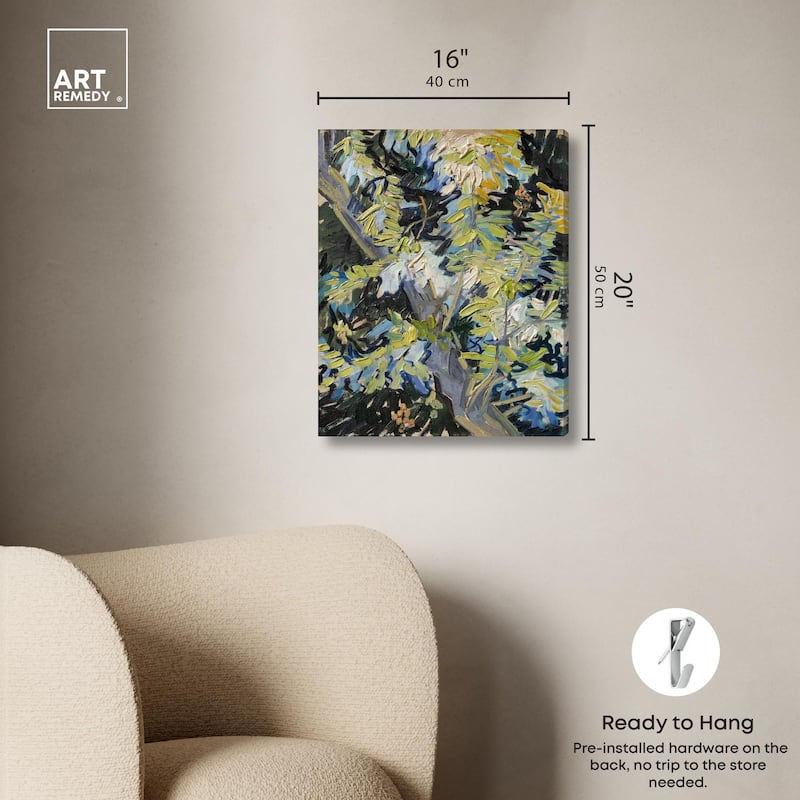 Blossoming Acacia Branches 1890 Canvas by Art Remedy, Gallery Wrapped