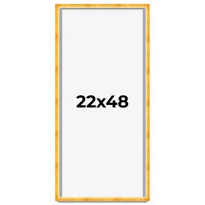 22x48 Shadow Box Frame Gold | 1.625 Inches Deep Real Wood Traditional