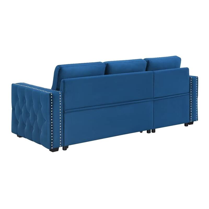 Modern Reversible L-shaped Sleeper Sectional Sofa Bed with Storage Chaise