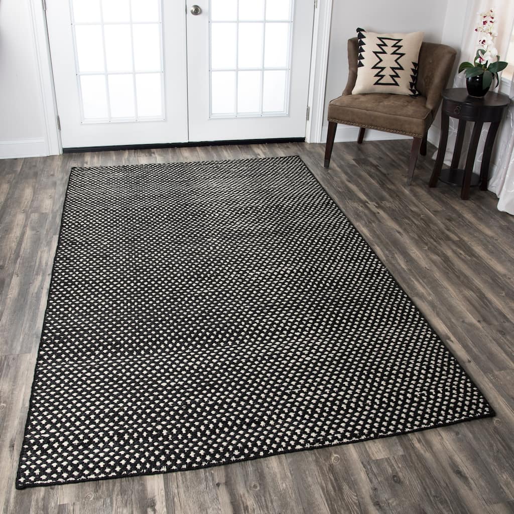Alora Decor Harlem Reversible Criss Cross Hand-woven Wool Blend Rug