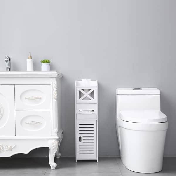Bathroom Narrow Cabinet For Pvc Toilet Cross Tissues 2 Tissue Storages Overstock 31938662