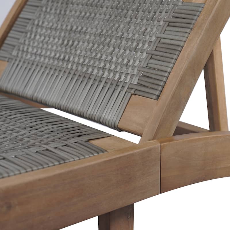 Benfield Outdoor Acacia Wood and Flat Wicker Chaise Lounge by Christopher Knight Home