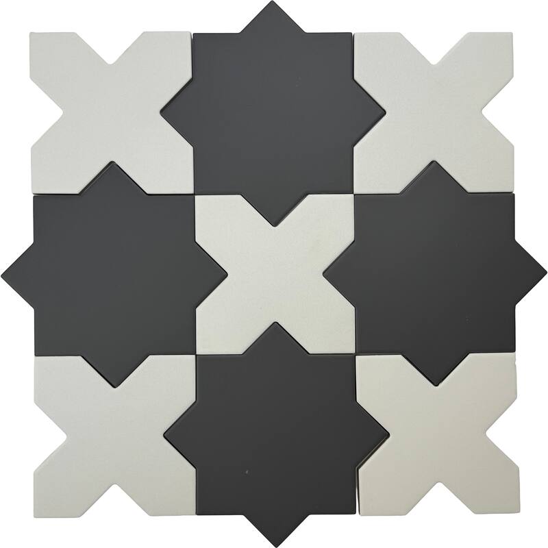 Seville 7" Star with 5" Cross Matte Porcelain Wall and Floor Tile (10.62 sq ft/case) - 68 Pack