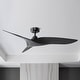 preview thumbnail 1 of 9, Modern Black 3-Blade 52" Indoor Outdoor Ceiling Fan with Remote, No Light