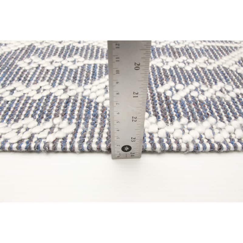 ECARPETGALLERY Braid weave Sienna Navy Wool Rug - 5'0 x 8'3