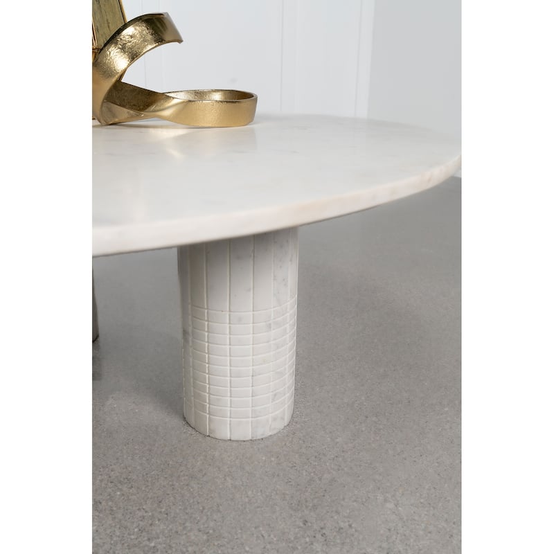 Astoria Round Genuine Marble Coffee Table White