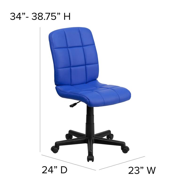 Mid-Back Quilted Vinyl Swivel Task Office Chair